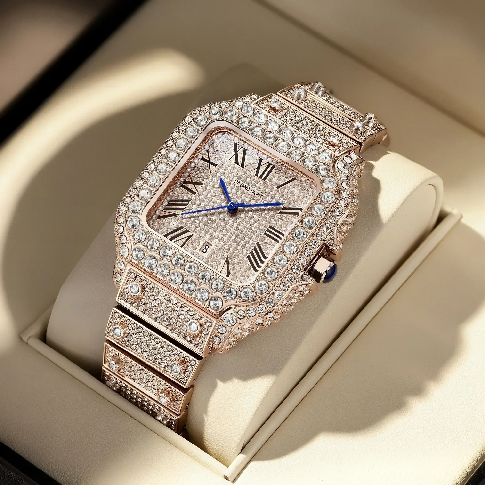 Luxury Full Moissanite Iced Out Watch | Men & Women’s Quartz Watch | Roman Numerals Party Clock | Passes Tester | Caratix - CaratixJewelry